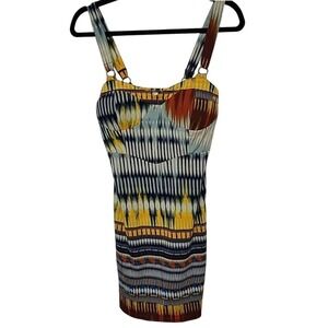 Hot & Delicious Small Abstract Print Mini Dress Sleeveless Bodycon Party Clubwea